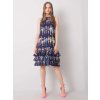 Tmavo modré dámske vzorované šaty