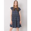 Tmavo modré dámske vzorované šaty