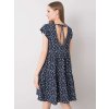 Tmavo modré dámske vzorované šaty