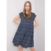Tmavo modré dámske vzorované šaty
