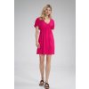 Fuchsiové šaty s výstrihom do V