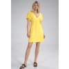 Žlté šaty s výstrihom do V
