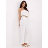 Smotanový dámsky overal s opaskom