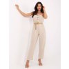 Béžový dámsky overal s opaskom