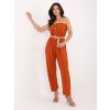 Oranžový dámsky overal s opaskom