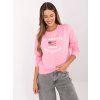Svetloružová dámska mikina s potlačou