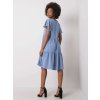 Modré dámske šaty s riasením