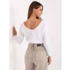 Biele dámske krátke tričko s dlhými rukávmi