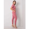 Ružová dámska tepláková súprava topu a teplákov