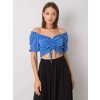 Modrý dámsky top s riasením