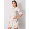 Béžové dámske šaty so vzorom kvetín