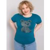 Modré dámske tričko s medvedíkom