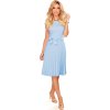 Svetlo modré šaty s plisovanou sukňou CELESTE