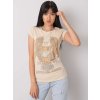 Béžové dámske tričko s kamienkami