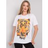 Biele dámske tričko s potlačou tigra