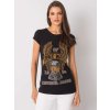 Čierne dámske tričko s kamienkami