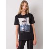 Čierne dámske tričko s potlačou