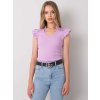 Fialové dámske tričko s volánmi
