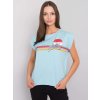 Svetlo modré dámske tričko s potlačou Malibu