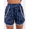 Modré vzorované letné kraťasy