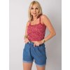 Červený vzorovaný prešívaný top