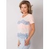 Modro-béžové dámske tričko s pruhmi