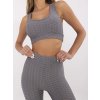 Sivá dámska športová súprava topu a legín