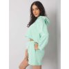 Mintová krátka tepláková súprava mikiny a šortiek