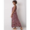 Bordó dámske vzorované maxi šaty