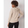 Béžová dámska mikina na zips s kapucňou