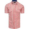 Červeno-biela pánska kockovaná košeľa
