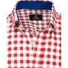 Červeno-biela pánska kockovaná košeľa