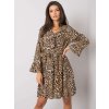 Béžovo-čierne leopardie šaty