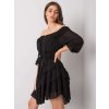 Čierne dámske šaty s volánmi
