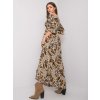 Béžové vzorované maxi šaty