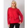Červená dámska mikina s volánom