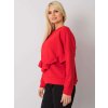 Červená dámska mikina s volánom
