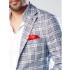 Modré kárované pánske sako