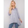 Šedá asymetrická košele so saténovým leskom