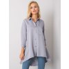 Šedá asymetrická košele so saténovým leskom