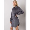 Šedé menčestrové šaty s opaskom