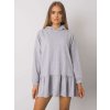 Svetlo šedé dámske mikinové šaty s volánom