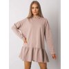 Béžové dámske mikinové šaty s volánom (Veľkosť S/M)