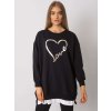 Čierna dámska tunika s potlačou srdca