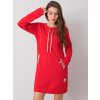 Červené mikinové šaty s vreckami