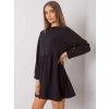 Čierne mini mikinové šaty s dlhými rukávmi