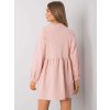 Svetloružové mini mikinové šaty s dlhými rukávmi