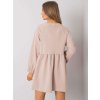 Béžové mini mikinové šaty s dlhými rukávmi