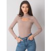 Béžové dámske tričko s prestrihom