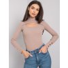 Béžové dámske tričko s prestrihom